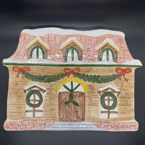 Vintage‎ Ceramic House Trivet Wall Hanging Christmas Made & Hand Painted Italy